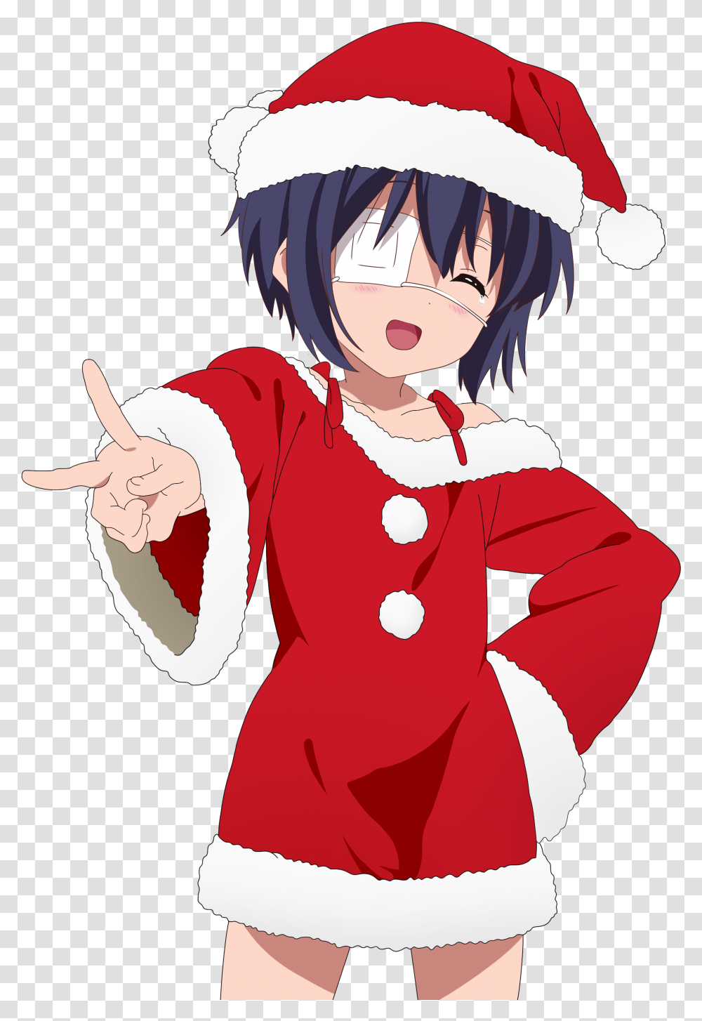 Sirjustinfromca Rikka Takanashi Santa Hat Edition By Merry Anime Christmas Gif, Manga, Comics, Book, Person Transparent Png