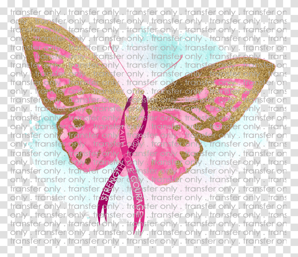 Siser Awr 14 Breast Cancer Awareness Butterfly Riodinidae, Pattern, Lace, Embroidery, Art Transparent Png