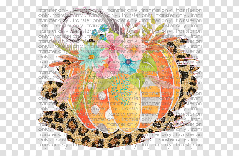 Siser Fall 63 Pumpkin Flowers With Leopard Background Motif, Poster, Advertisement, Collage, Flyer Transparent Png