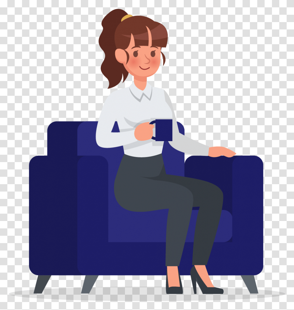 Sit Back And Relax While Our Specialists Review Your Sitting, Person, Human, Furniture, Dating Transparent Png