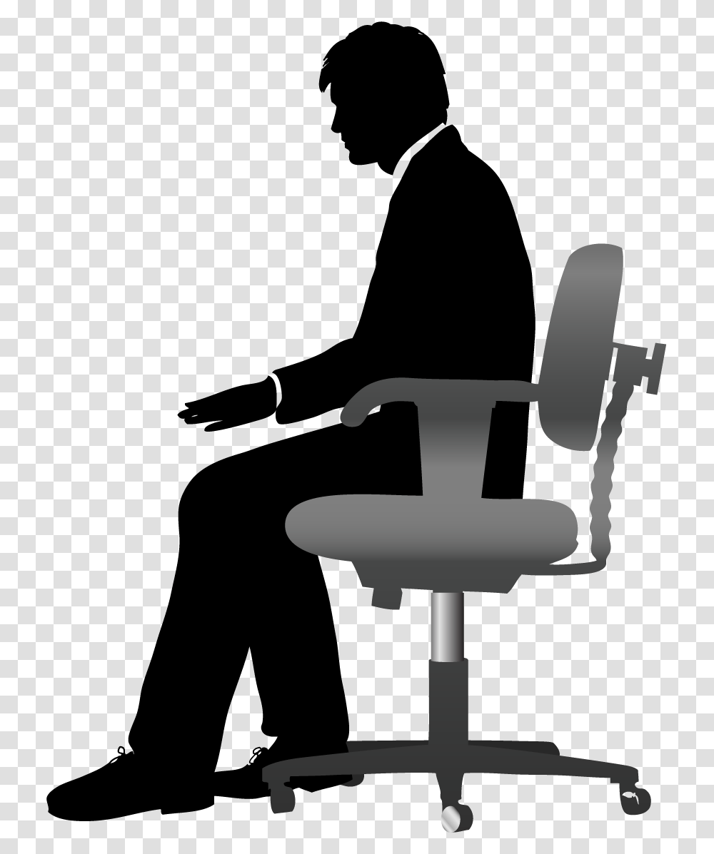 Sit Down Business, Sitting, Person, Silhouette, Chair Transparent Png