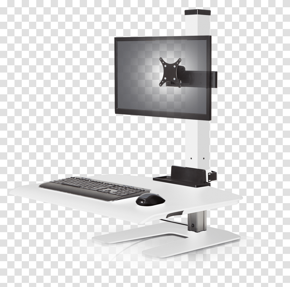 Sit Stand Winston Wnst 1 232 Front Right 1 Desk, Sink Faucet, Electronics, LCD Screen, Monitor Transparent Png