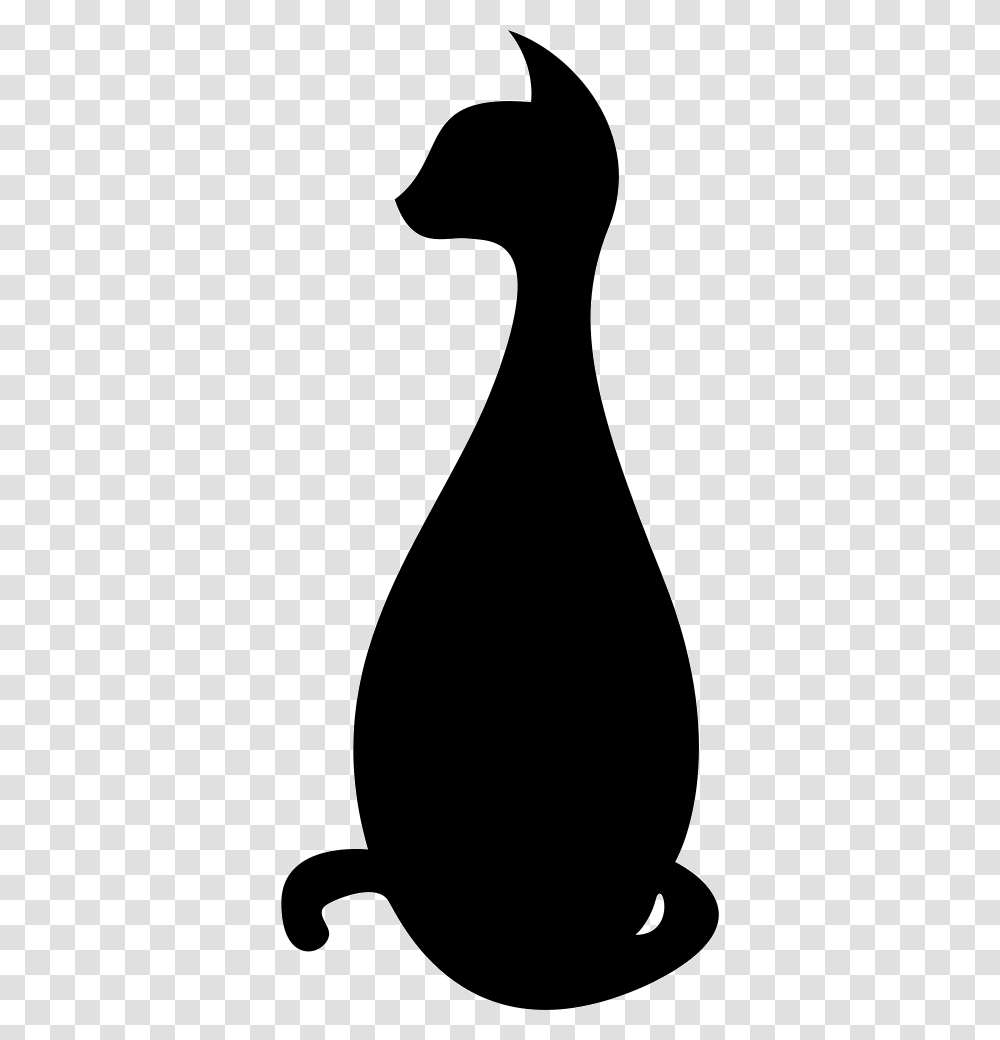 Sitting Black Cat Silhouette Icon Free Download, Bottle, Wine, Alcohol, Beverage Transparent Png