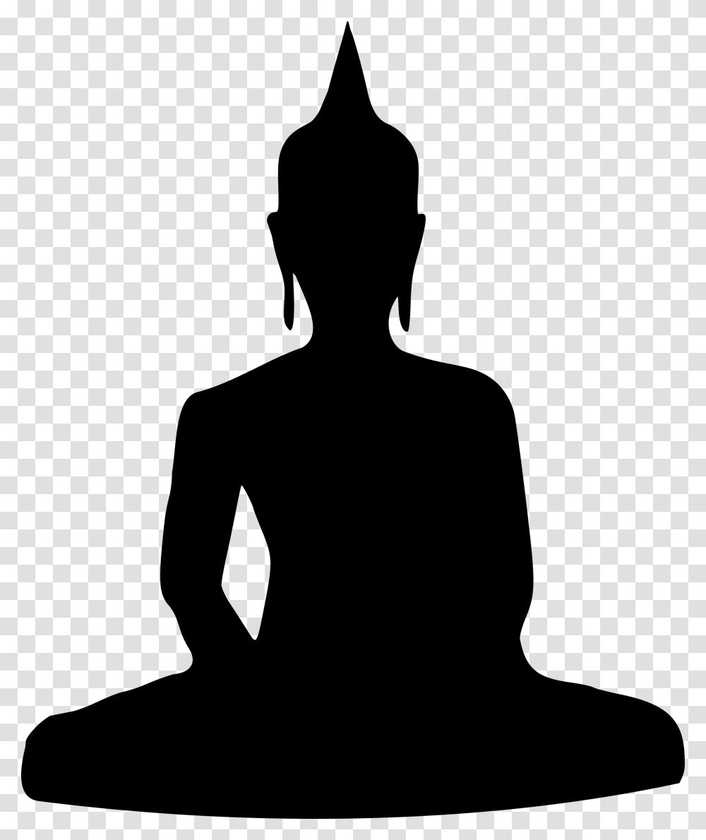 Sitting Buddha Silhouette Icons, Gray, World Of Warcraft Transparent Png