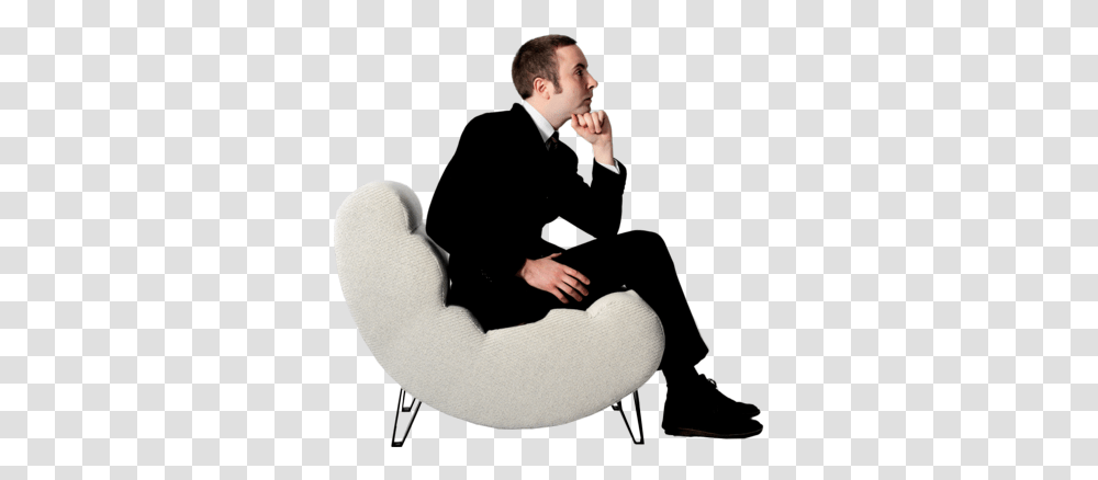 Sitting Businessman Person Sitting In Chair, Furniture, Clothing, Performer, Tie Transparent Png