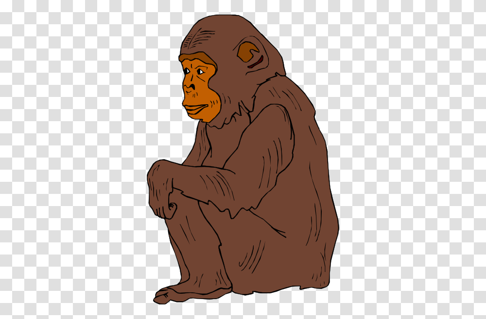 Sitting Chimp Clip Art, Ape, Wildlife, Mammal, Animal Transparent Png