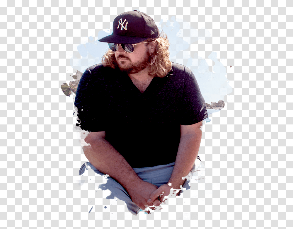 Sitting, Person, Hat, Sunglasses Transparent Png