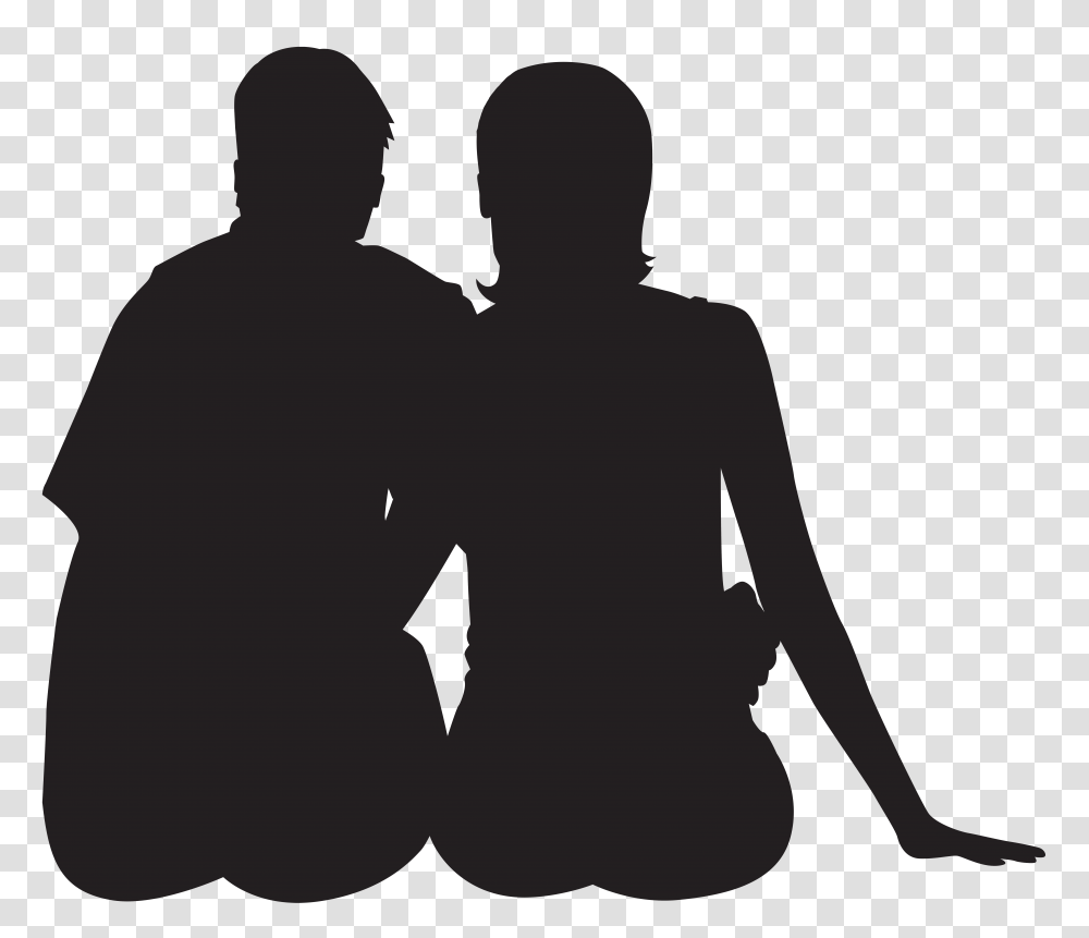 Sitting Couple Silhouette Clip Art Gallery, Cross, White Transparent Png