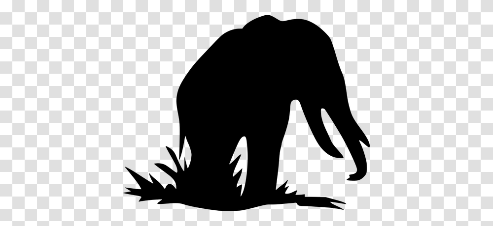Sitting Elephant Silhouette Animal Black And White Graphics, Gray, World Of Warcraft Transparent Png