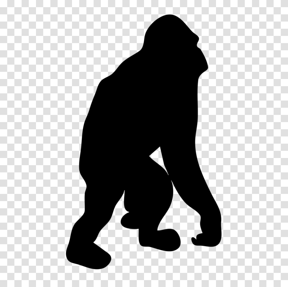 Sitting Gorilla Clipart In Black And White, Gray, World Of Warcraft Transparent Png