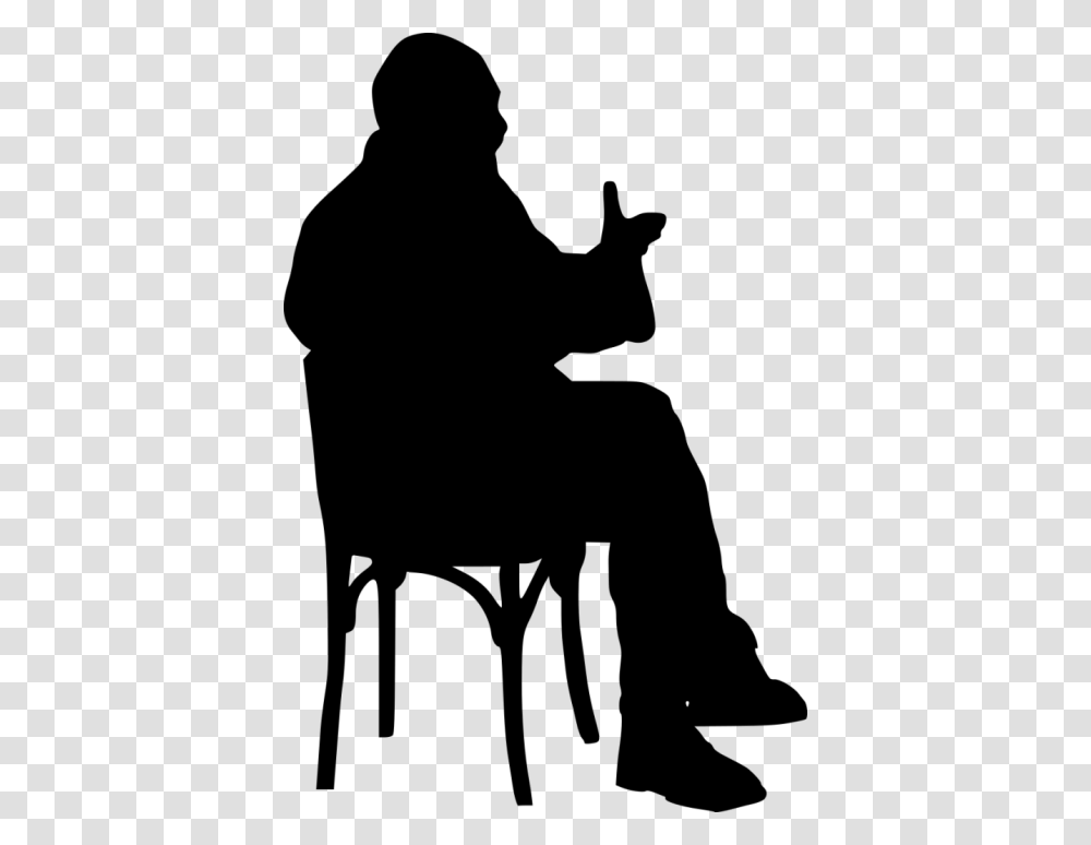 Sitting In Chair Silhouette, Person, Human, Kneeling, Photography Transparent Png