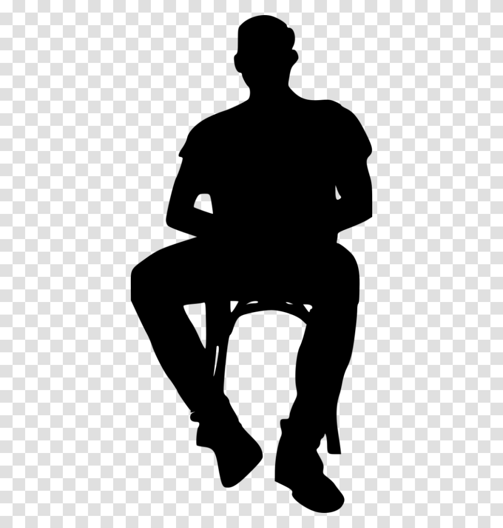 Sitting In Chair Silhouette, Person, Human, Photography, Kneeling Transparent Png