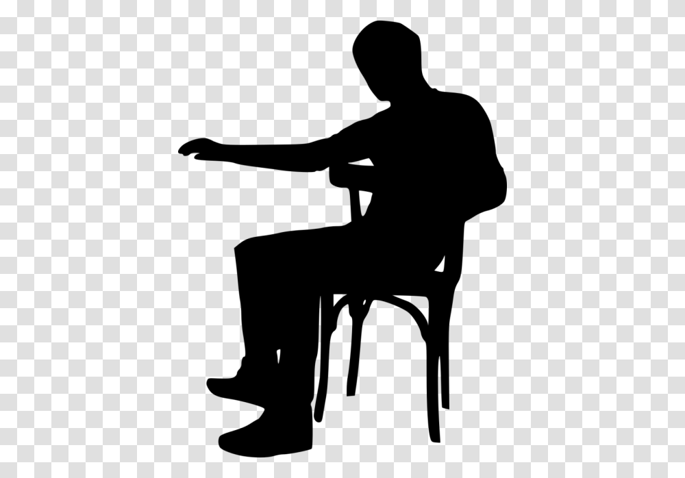 Sitting In Chair Silhouette, Person, Kneeling, Ninja, Duel Transparent Png