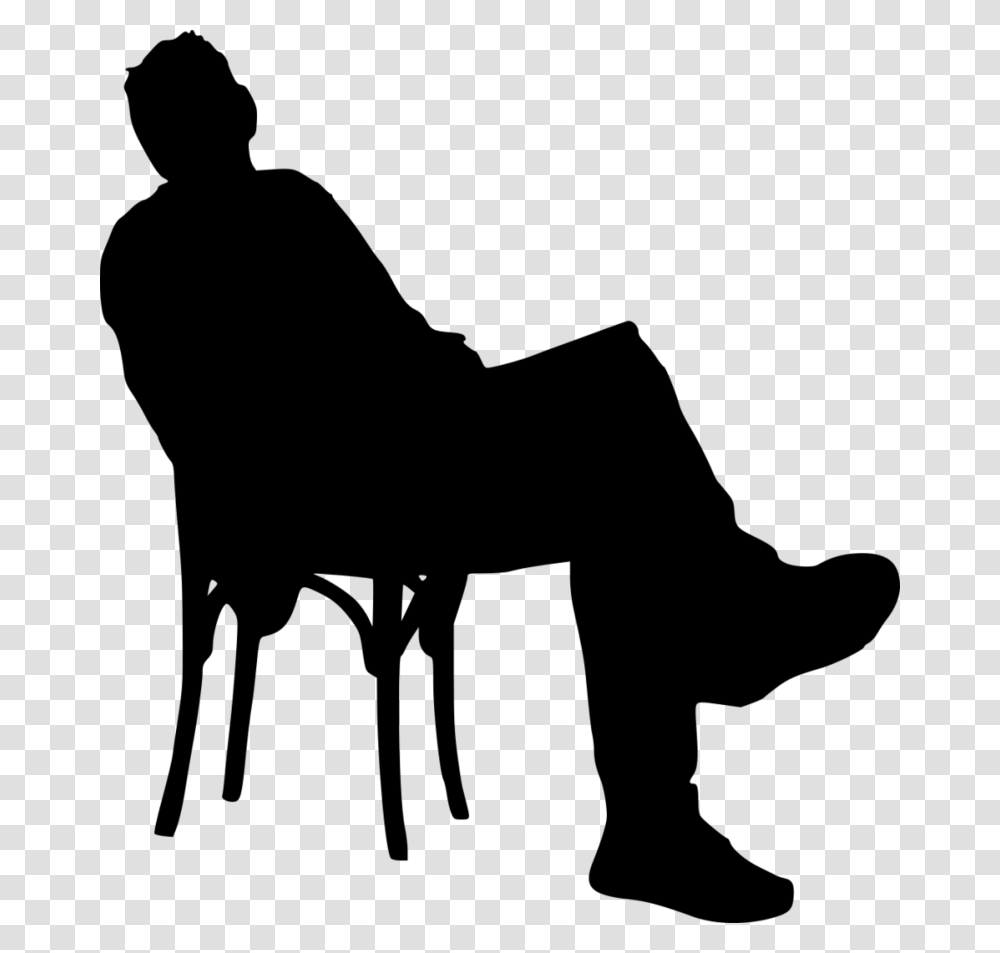 Sitting In Chair Silhouette Silhouette, Gray, World Of Warcraft Transparent Png