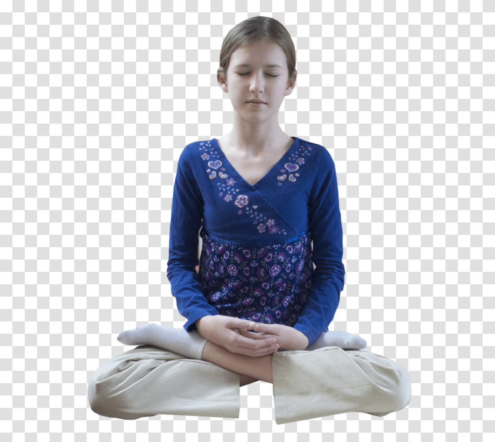 Sitting Meditate, Sleeve, Clothing, Long Sleeve, Dress Transparent Png