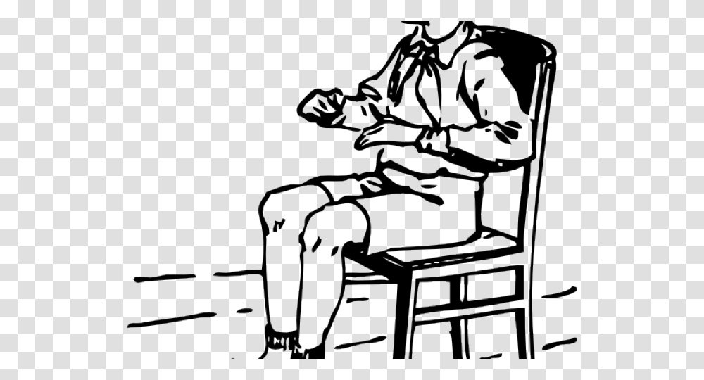 Sitting On Chair Clipart Black And White, Furniture, Leisure Activities, Piano, Musical Instrument Transparent Png