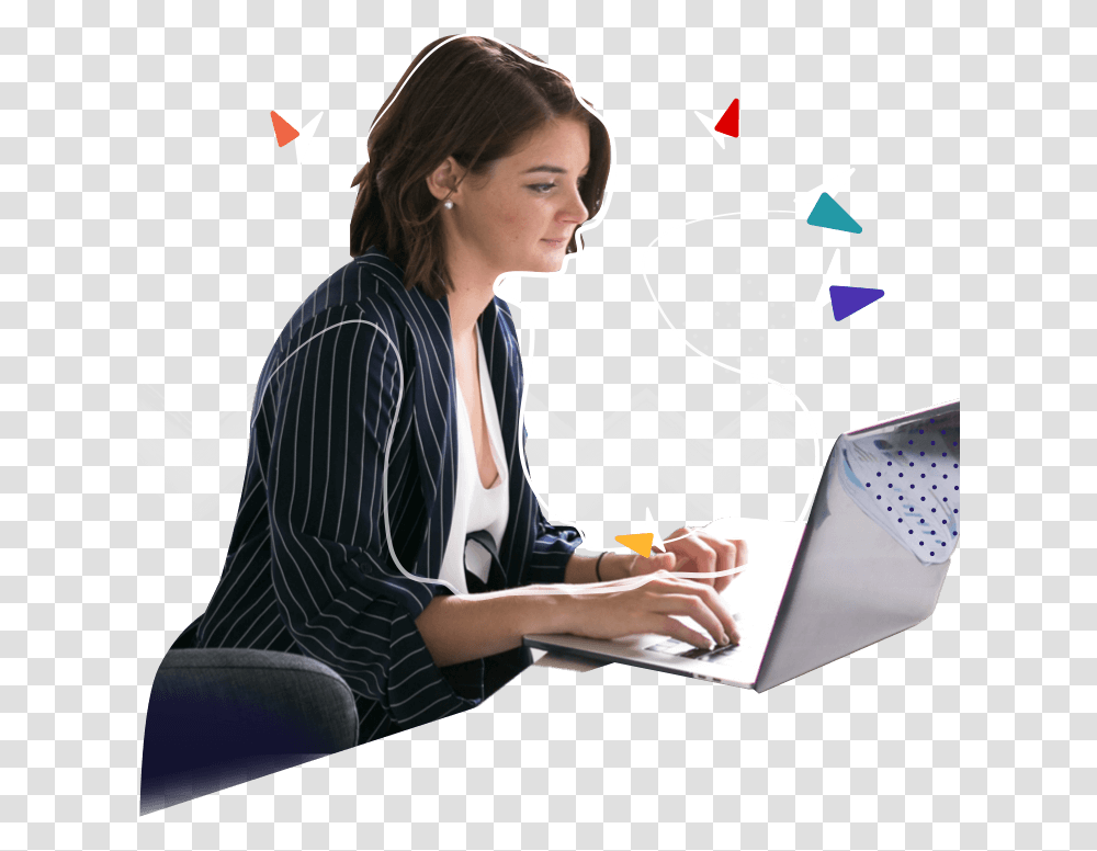 Sitting, Person, Female, Dating, Laptop Transparent Png
