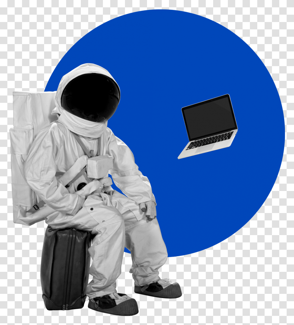 Sitting, Person, Human, Astronaut, Helmet Transparent Png