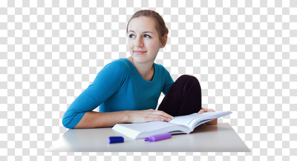Sitting, Person, Human, Reading, Female Transparent Png
