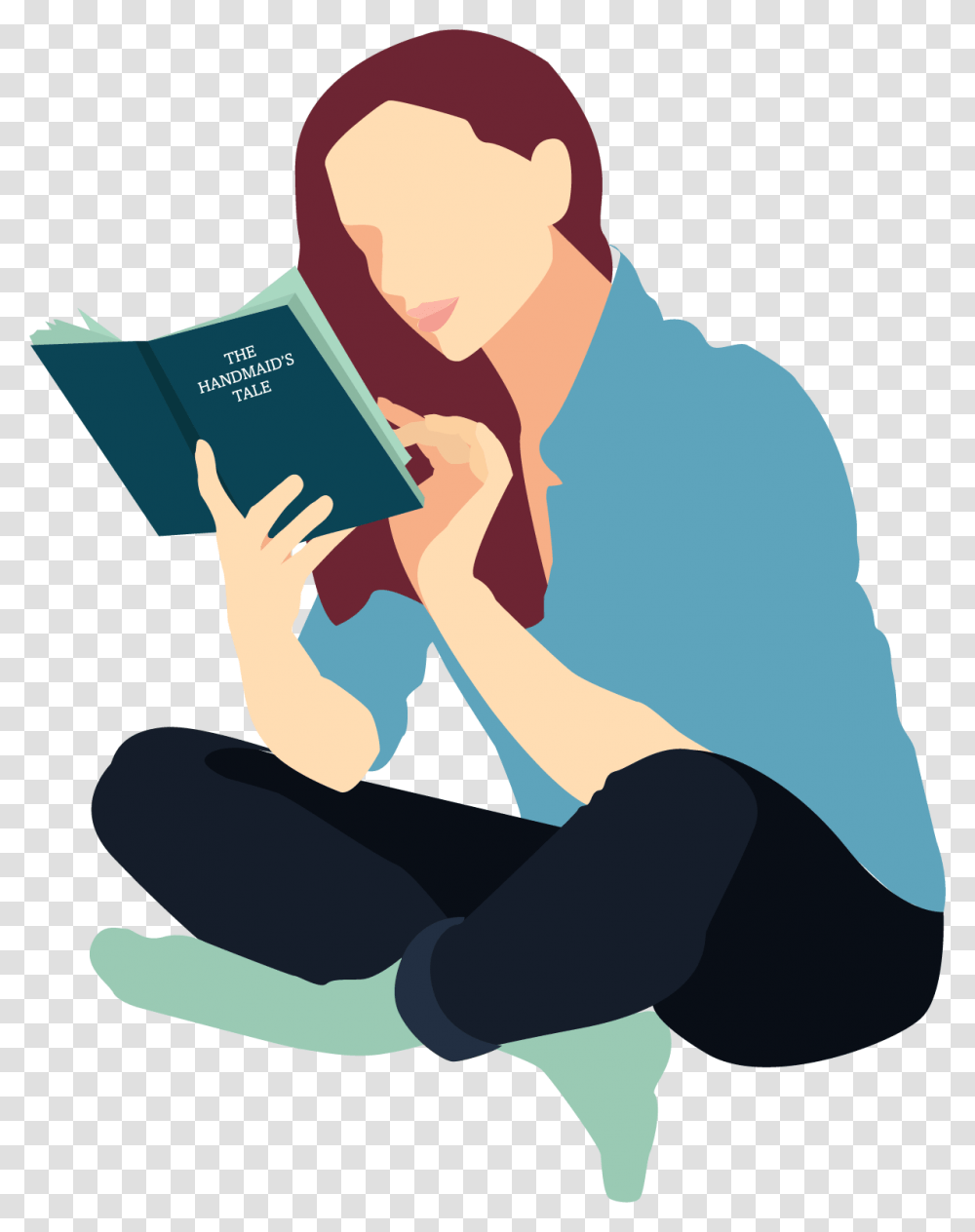 Sitting, Person, Human, Reading Transparent Png