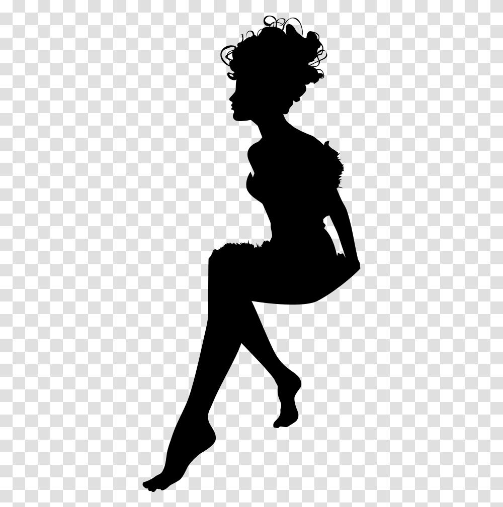 Sitting Silhouette Fairy Sitting In Circle Minus Woman Silhouette Free, Gray, World Of Warcraft Transparent Png