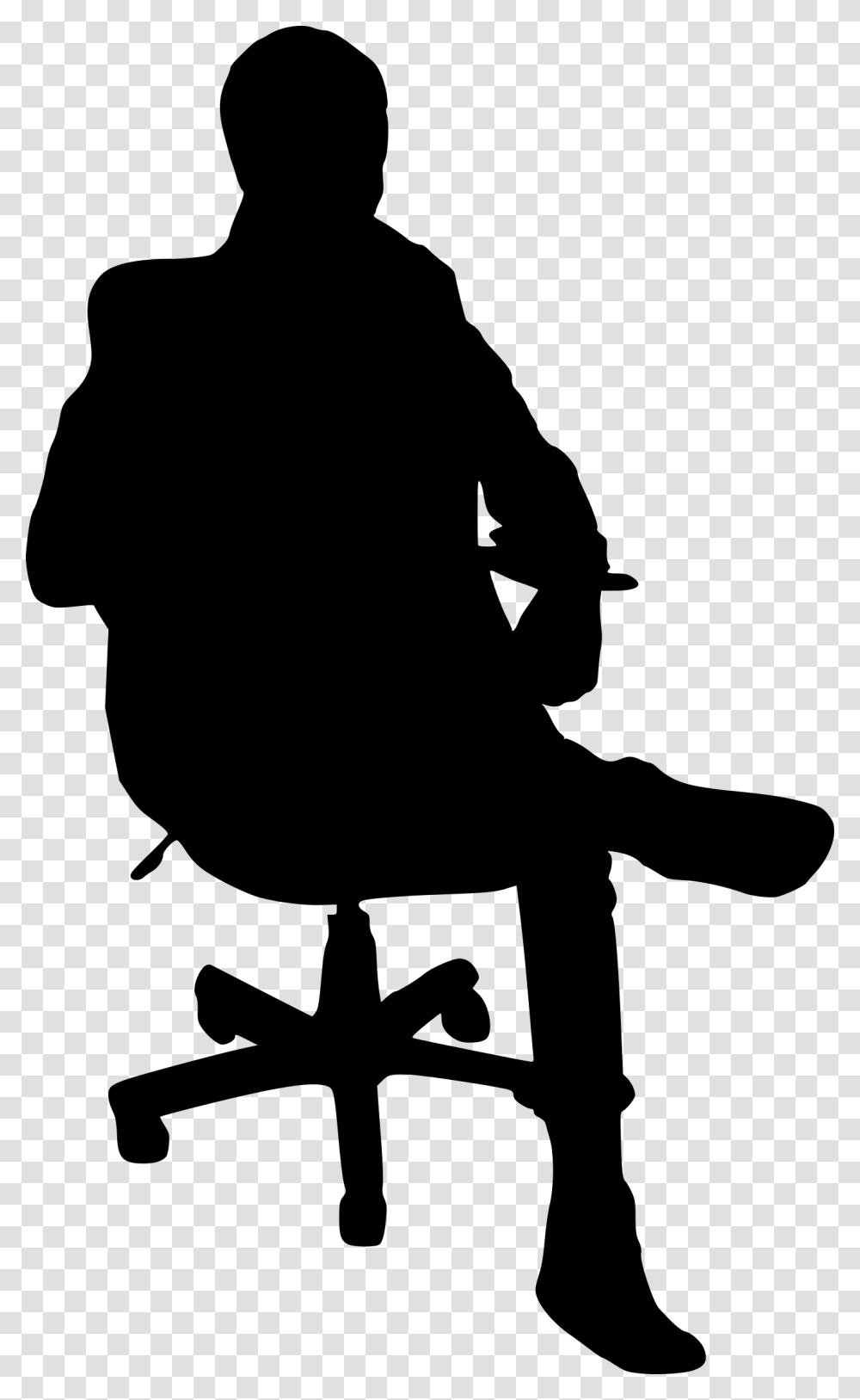 Sitting Silhouette Office Chair, Gray, World Of Warcraft Transparent Png
