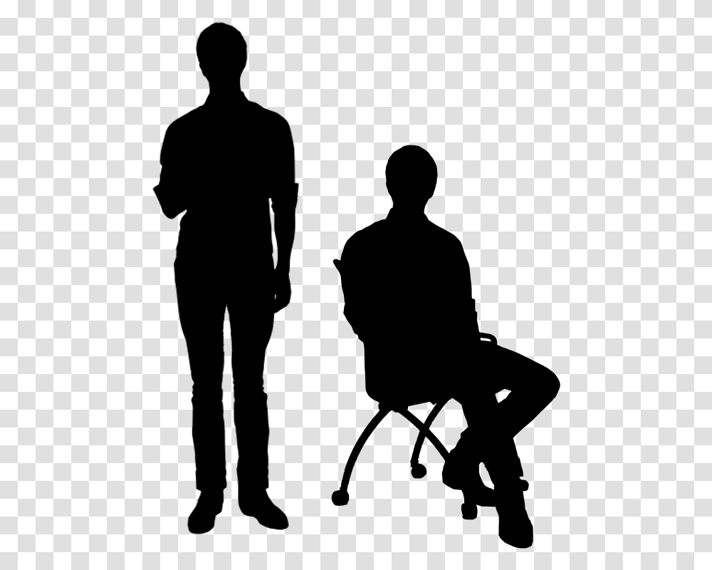 Sitting Silhouette Sitting Man Facing Front Silhouette Silhouette Sitting In Chair, Gray Transparent Png