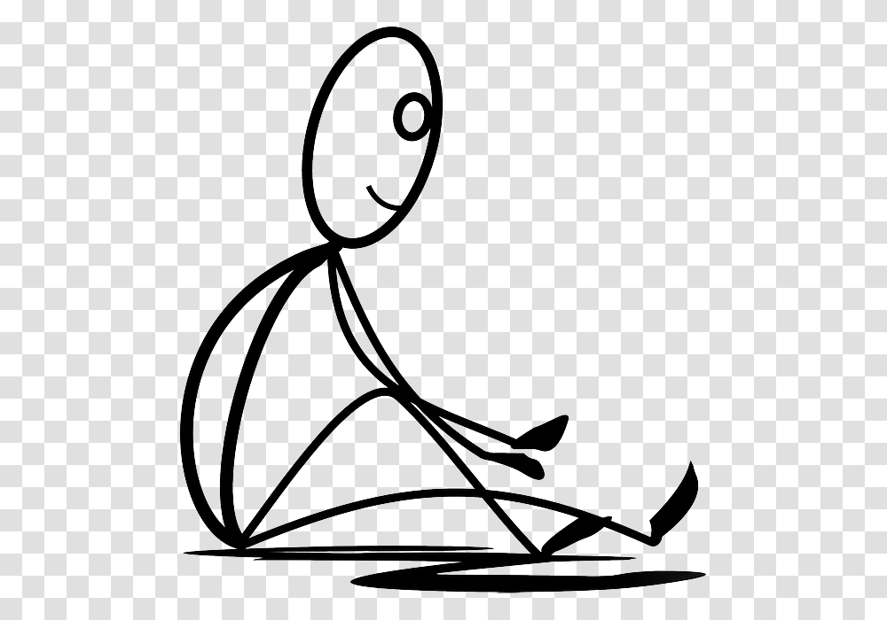 Sitting Stretching Resting Stickman Stick Figure Crossfit, Stencil, Silhouette, Drawing Transparent Png