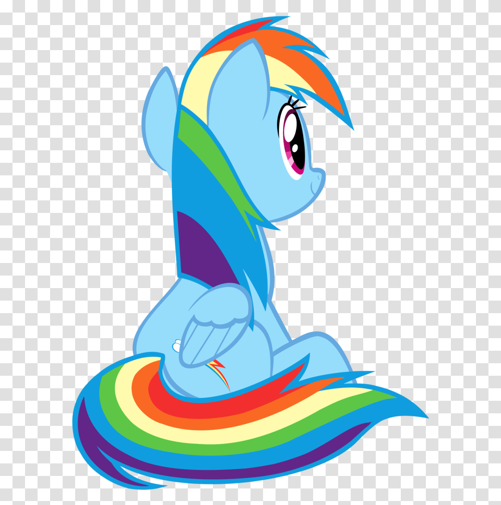 Sitting Vector Cartoon Mlp Rainbow Dash Back, Toothpaste Transparent Png