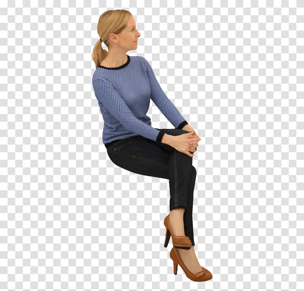 Sitting Woman Chair Standing Woman Sitting, Sleeve, Apparel, Long Sleeve Transparent Png