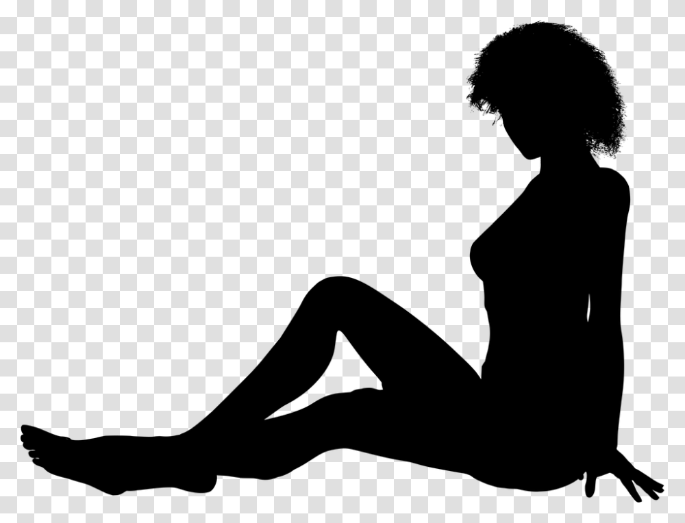 Sitting Woman Female Silhouette Sitting, Gray, World Of Warcraft Transparent Png