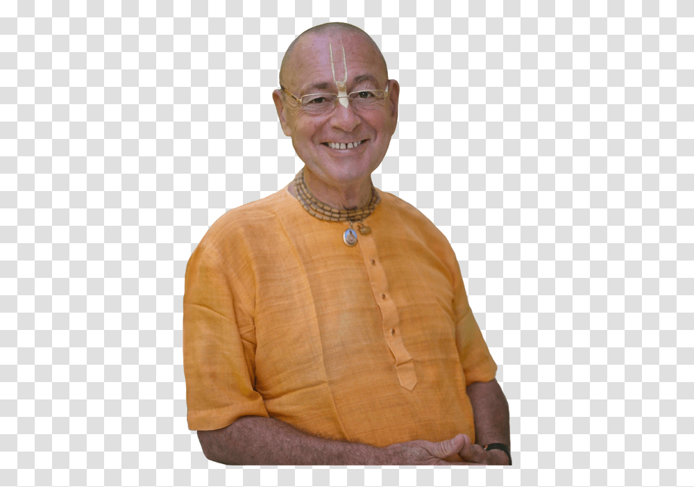 Sivarama Swami Ac Srila Prabhupada, Person, Necklace, Jewelry Transparent Png