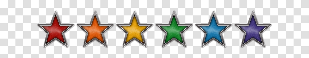 Six Lgbt Pride Rainbow Colored Stars With Chrome Frames 2 Star Rating Icon, Star Symbol, Emblem Transparent Png