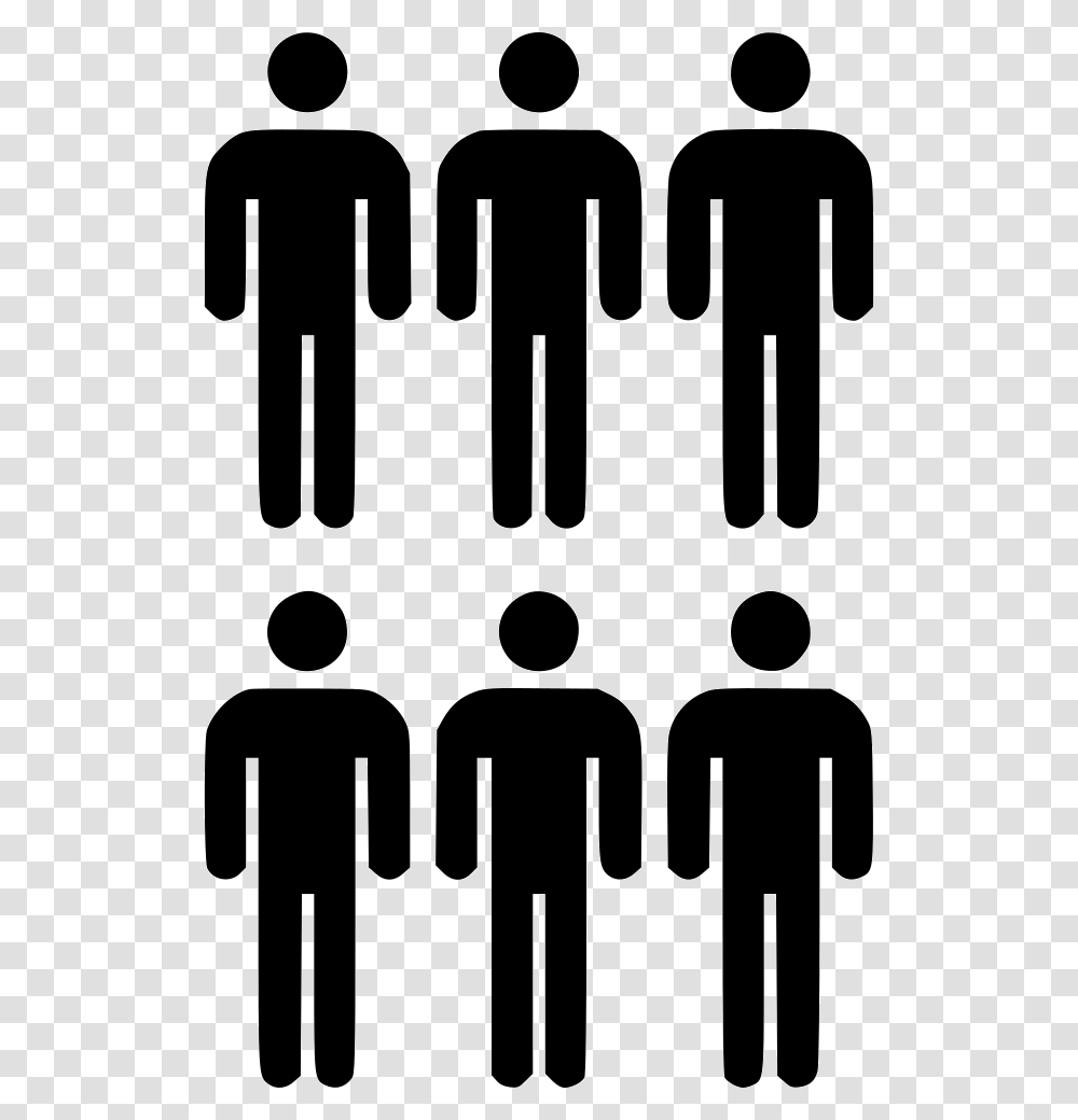 Six People Persons Ten Person Icon, Sign, Stencil Transparent Png