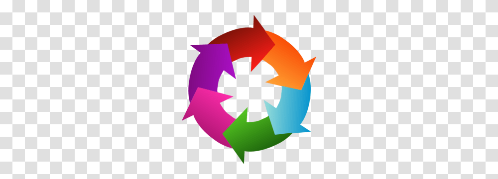 Six Rainbow Circular Arrows Clip Art, Star Symbol, Recycling Symbol, Cross Transparent Png