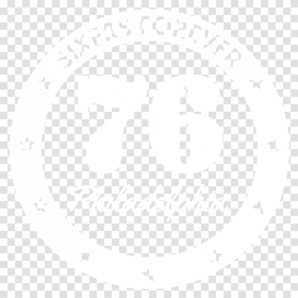 Sixers Forever Sixers Logo Black And White, Text, Label, Alphabet, Number Transparent Png