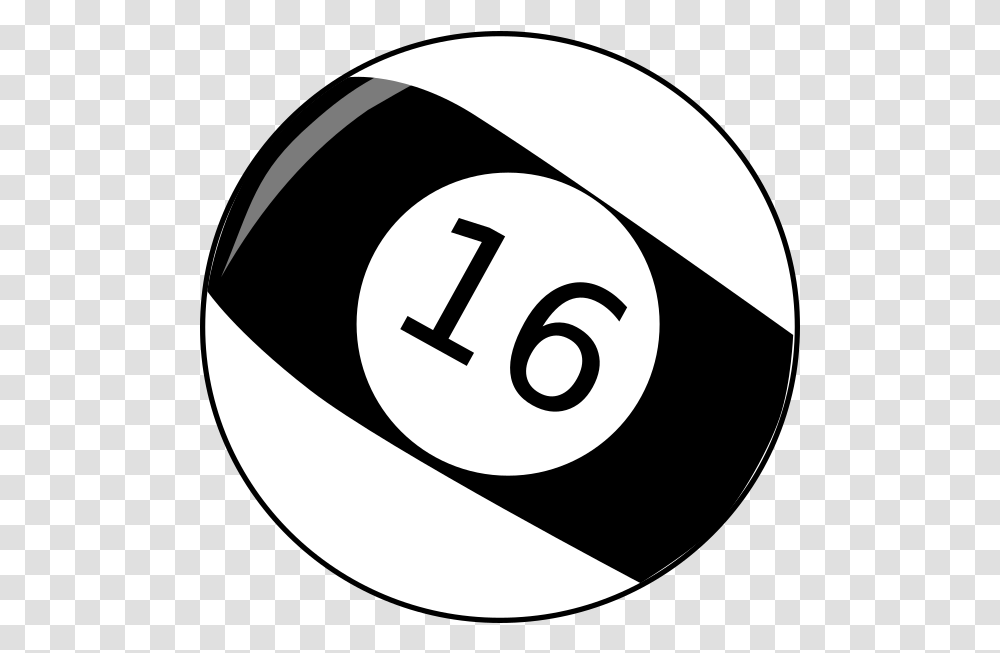 Sixteen Baseball Billiard Ball Clip Art Clipart Black And White Billiard Ball, Number, Symbol, Text, Hand Transparent Png