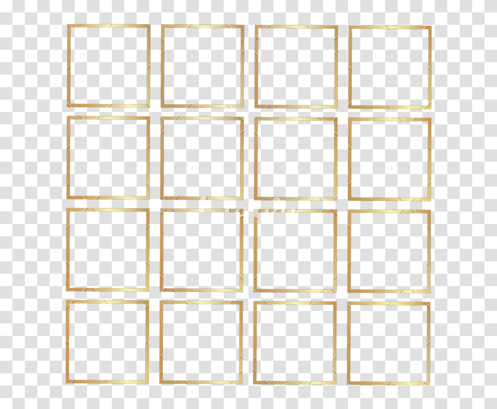 Sixteen Gold Squares, Grille, Pattern, Door Transparent Png