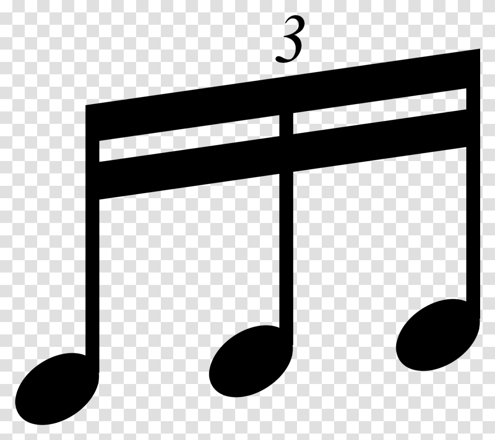 Sixteenth Note Triplet Beam 2 Triple Music Notes Clipart, Gray, World Of Warcraft Transparent Png