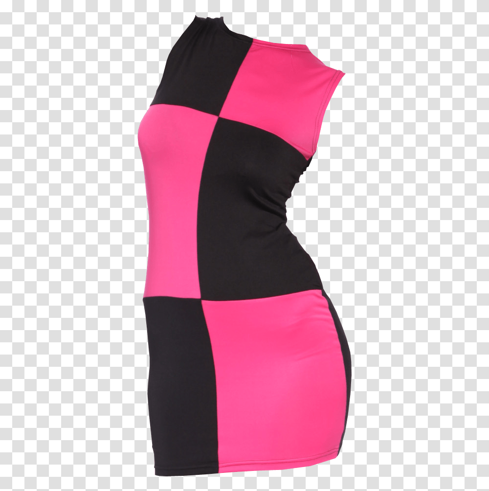 Sixties Pink And Black Dress Background Background Dresses, Apparel, Tank Top, Person Transparent Png
