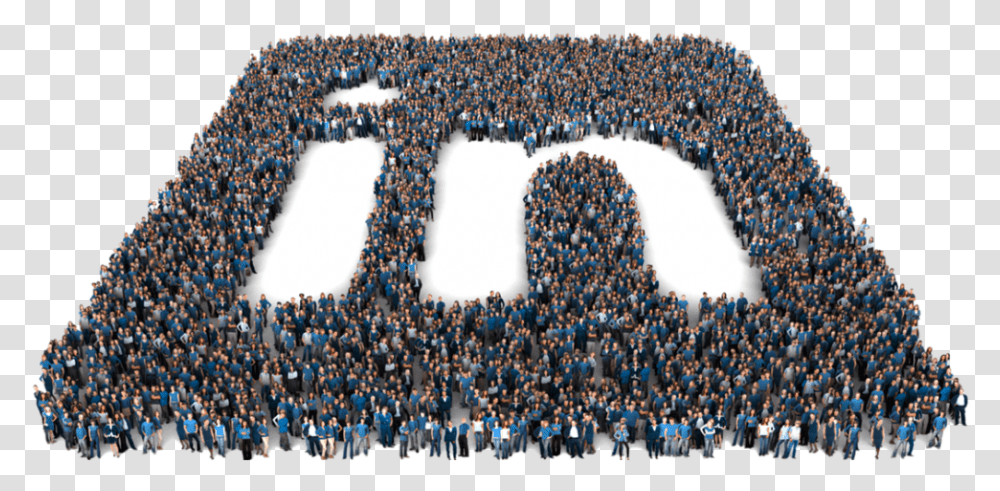 Size Of Your Linkedin Network Does Matter Logo Made Of People, Person, Crowd, Building, Text Transparent Png
