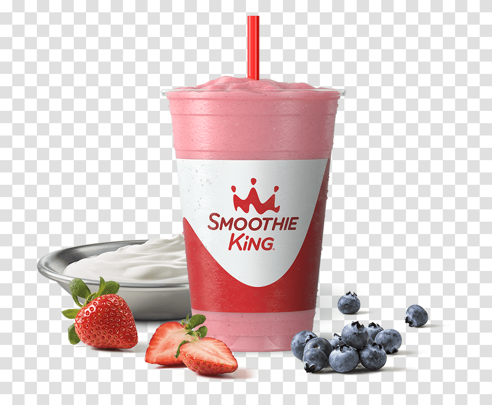 Sk Kids Strawberry Bluegurt Blitz With Ingredients Smoothie King Keto, Juice, Beverage, Drink, Dessert Transparent Png