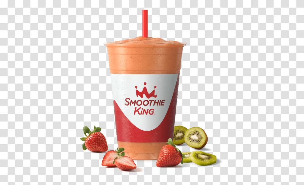 Sk Take A Break Strawberry Kiwi Breeze With Ingredients Smoothie King Smoothie, Plant, Juice, Beverage, Drink Transparent Png