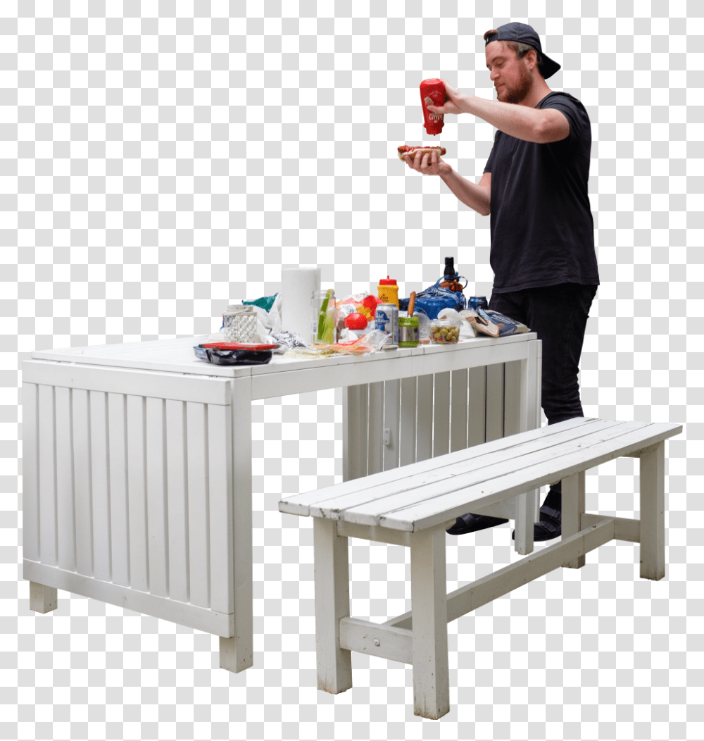 Skalgubbar Cutout People Cooking, Person, Human, Furniture, Table Transparent Png