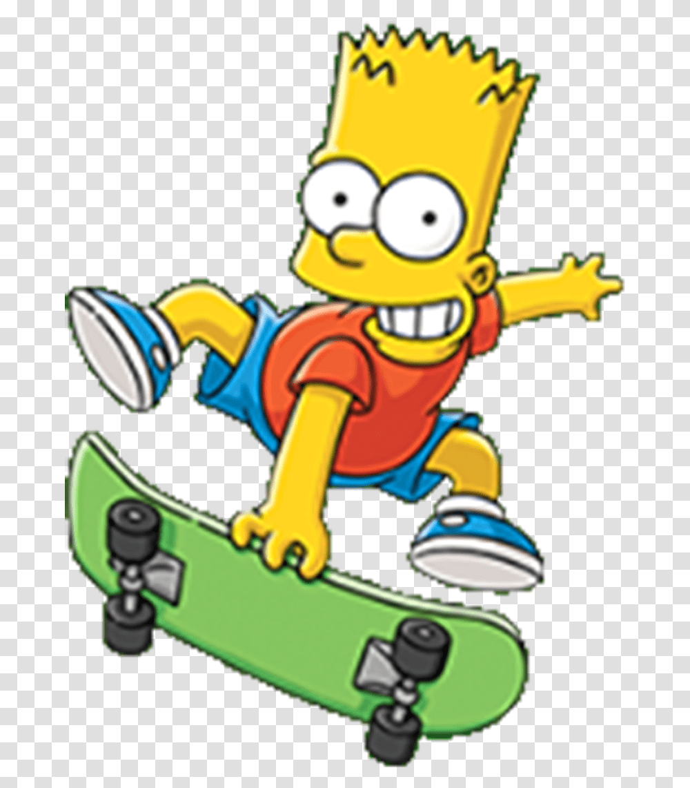 Skateboard Clipart Bart Simpson Riding Skateboard, Toy Transparent Png