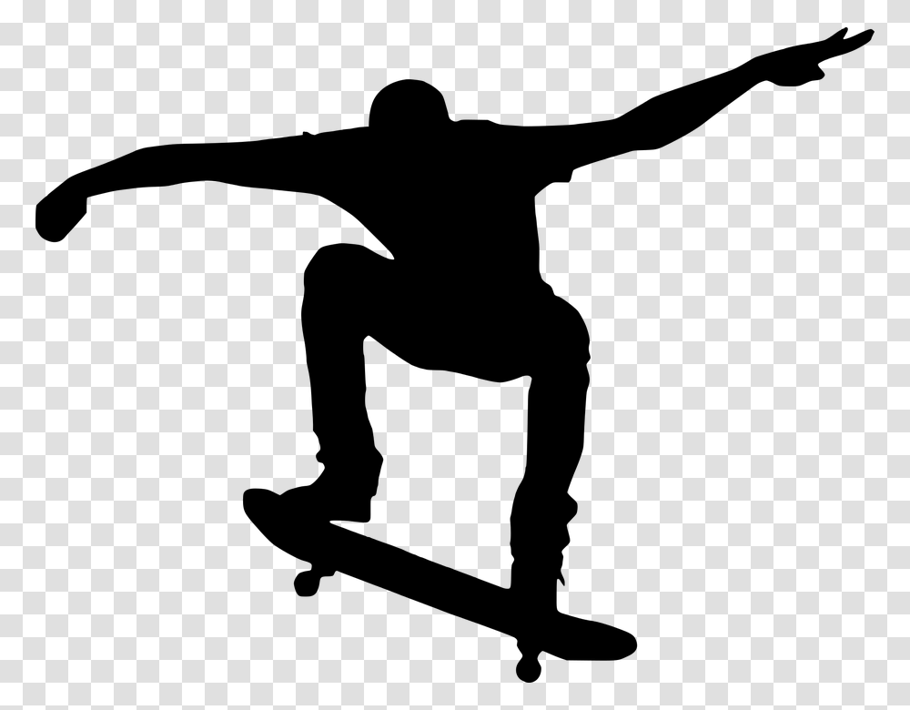 Skateboard Skateboarding Silhouette Sport Skateboarder Black, Gray, World Of Warcraft Transparent Png