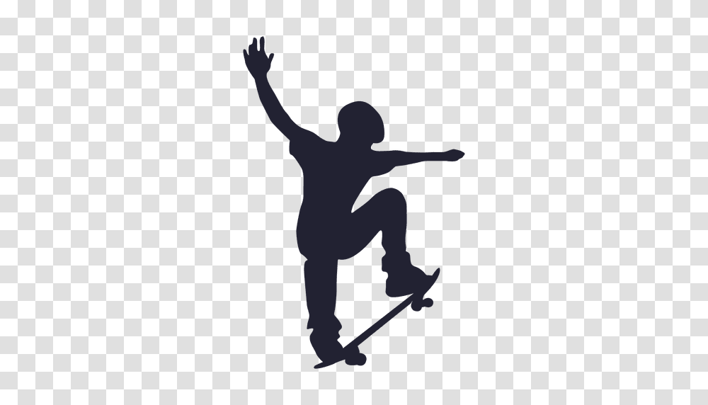 Skateboard Sport Silhouette, Person, Human, Kicking Transparent Png