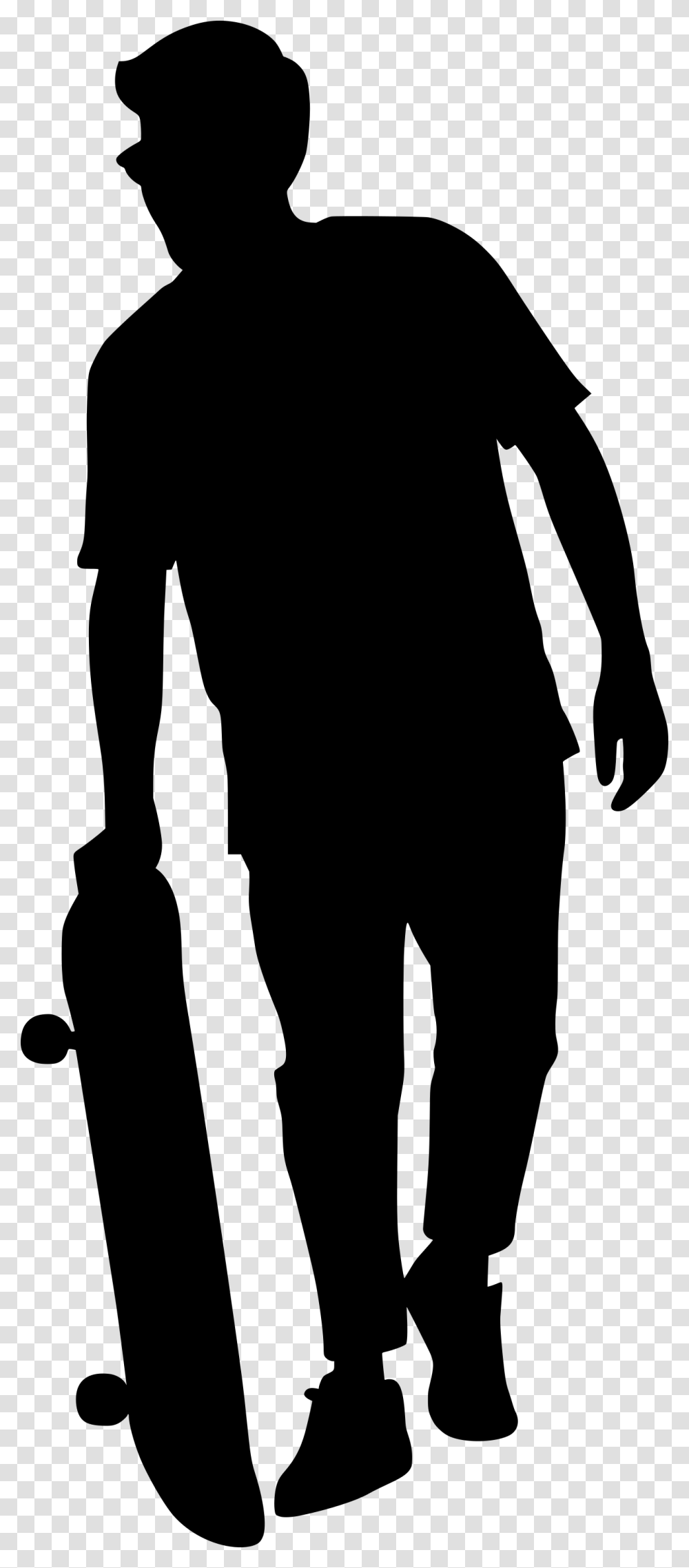 Skateboarder Silhouette, Gray, World Of Warcraft Transparent Png