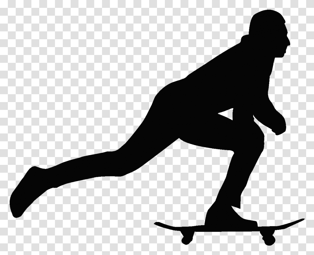 Skateboarder Skateboard Silhouette, Person, Human, Gecko, Lizard Transparent Png