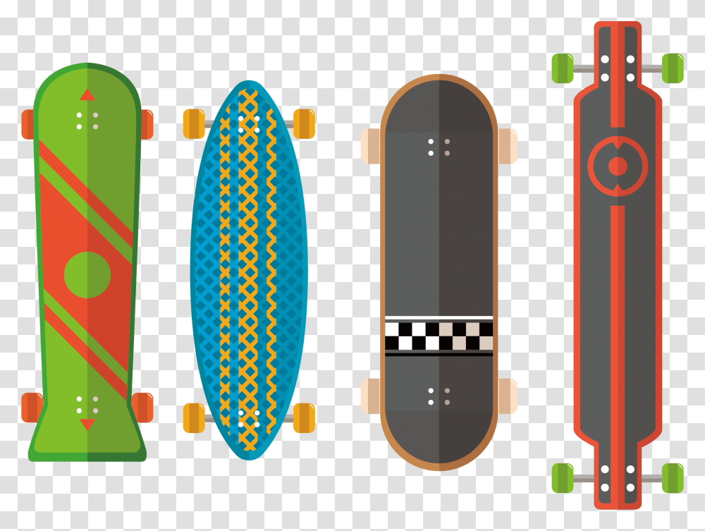 Skateboarding Flat Design Longboard Flat Skateboards Design, Sea, Outdoors, Water, Nature Transparent Png